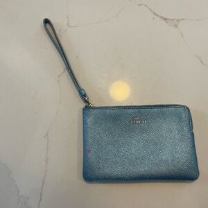Coach Blue Wristlet Clutch